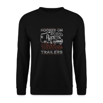 Hooked On Vintage Trailers Retro Cool RV Design - Unisex Sweatshirt - black - Front - Alina (178cm) & Michal (187cm)
