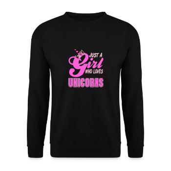 Juste une fille qui aime les licornes mignon génial - Sweat-shirt Unisexe - noir - Devant - Alina (178cm) & Michal (187cm)