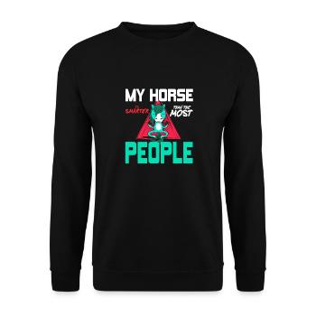 My Horse Is Smarter Than The Most People Funny - Unisex Sweatshirt - black - Front - Alina (178cm) & Michal (187cm)
