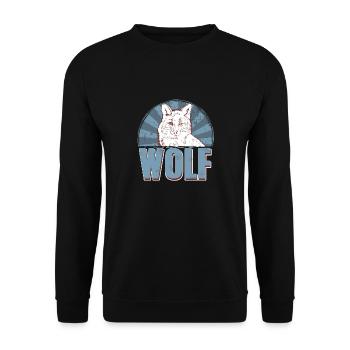 Retro WOLF Awesome Cool Designs T-Shirt Present - Unisex Sweatshirt - black - Front - Alina (178cm) & Michal (187cm)
