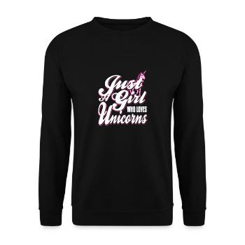 Juste une fille qui aime les licornes mignon génial - Sweat-shirt Unisexe - noir - Devant - Alina (178cm) & Michal (187cm)