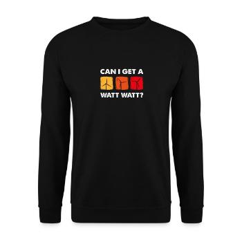 Puis-je obtenir un watt watt, technicien en éolienne - Sweat-shirt Unisexe - noir - Devant - Alina (178cm) & Michal (187cm)
