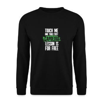 Touch Me & Your First Lesson Is For Free, Capoeira - Unisex Sweatshirt - black - Front - Alina (178cm) & Michal (187cm)