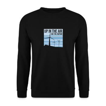 Dans les airs, je fais la réparation, technicien d’éoliennes - Sweat-shirt Unisexe - noir - Devant - Alina (178cm) & Michal (187cm)