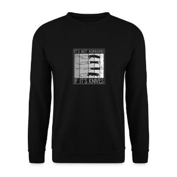 Ce n’est pas des couteaux de thésaurisation, drôle de collectionneur de couteaux - Sweat-shirt Unisexe - noir - Devant - Alina (178cm) & Michal (187cm)