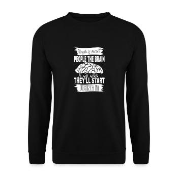 Peut-être si nous disons aux gens le cerveau - Sweat-shirt Unisexe - noir - Devant - Alina (178cm) & Michal (187cm)