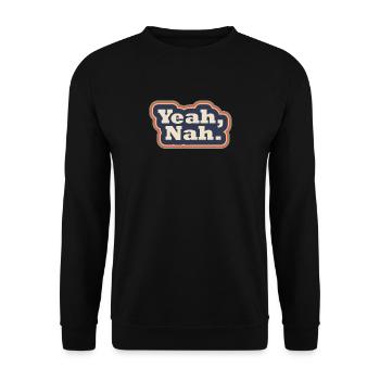 Yeah Nah Rainbow WordPlay Uncertainty - Unisex Sweatshirt - black - Front - Alina (178cm) & Michal (187cm)