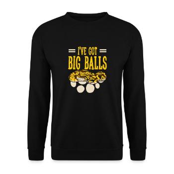 Banana Ball Phyton I've Got Big Balls - Unisex Pullover - Schwarz - Vorne - Alina (178cm) & Michal (187cm)