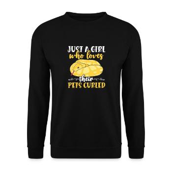 Banana Ball Python Just A Girl Who Loves Their - Unisex Pullover - Schwarz - Vorne - Alina (178cm) & Michal (187cm)