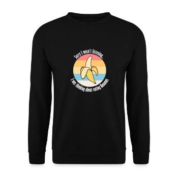 Exotic Fruits Delicious Banana Funny Saying - Unisex Sweatshirt - black - Front - Alina (178cm) & Michal (187cm)