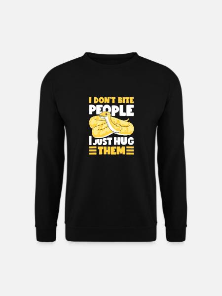 Banana Ball Python Ich Beiße Nicht Ich Umarme Nur - Unisex Pullover - Schwarz