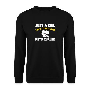 Banana Ball Python Just A Girl Who Loves Their - Unisex Pullover - Schwarz - Vorne - Alina (178cm) & Michal (187cm)