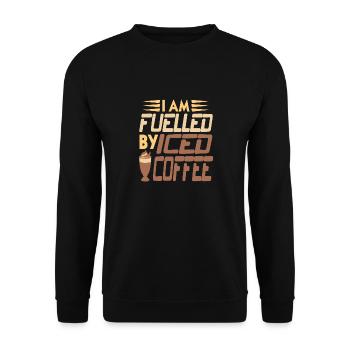 Je suis alimenté par le café glacé génial rétro présent - Sweat-shirt Unisexe - noir - Devant - Alina (178cm) & Michal (187cm)