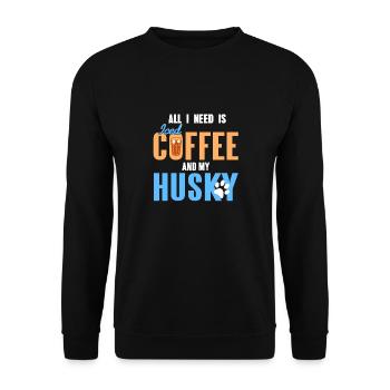 All I Need Is Iced Coffee And My Husky Awesome - Unisex Sweatshirt - black - Front - Alina (178cm) & Michal (187cm)