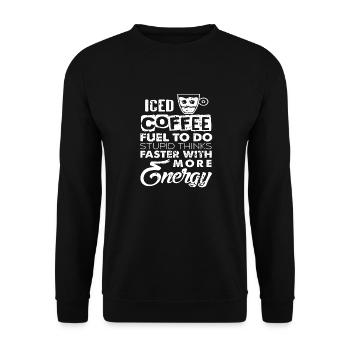 Carburant de café glacé pour faire stupide vintage drôle - Sweat-shirt Unisexe - noir - Devant - Alina (178cm) & Michal (187cm)