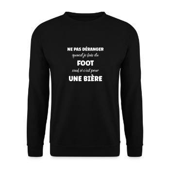 Ne pas déranger foot sauf pour une bière - Sweat-shirt Unisexe - noir - Devant - Alina (178cm) & Michal (187cm)