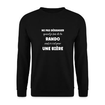 Ne pas déranger rando sauf pour une bière - Sweat-shirt Unisexe - noir - Devant - Alina (178cm) & Michal (187cm)