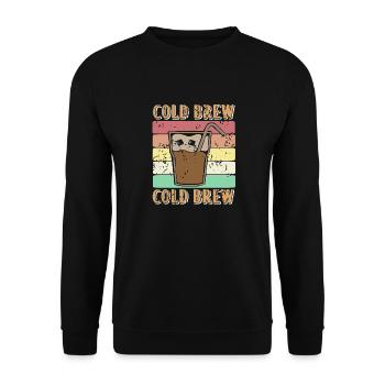 Super COLD BREW Retro Vintage Designs T-Shirt - Sweat-shirt Unisexe - noir - Devant - Alina (178cm) & Michal (187cm)