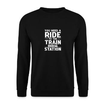 Train driver Train Locomotive Railway Trains Gift - Unisex Sweatshirt - black - Front - Alina (178cm) & Michal (187cm)