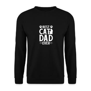 Katze Haustier Spruch Katzen Papa Katze Besitzer - Unisex Pullover - Schwarz - Vorne - Alina (178cm) & Michal (187cm)