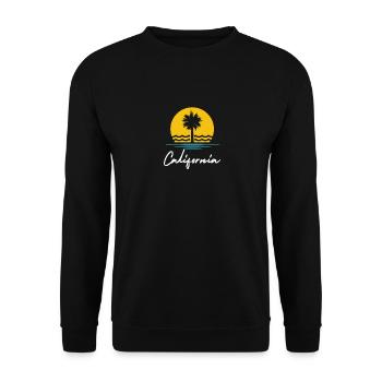 California Summer Palms Holiday Travel Souvenir - Unisex Sweatshirt - black - Front - Alina (178cm) & Michal (187cm)