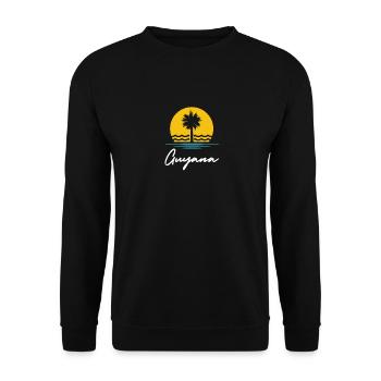 Guyana Summer Palms Holiday Travel Souvenir - Sweat-shirt Unisexe - noir - Devant - Alina (178cm) & Michal (187cm)