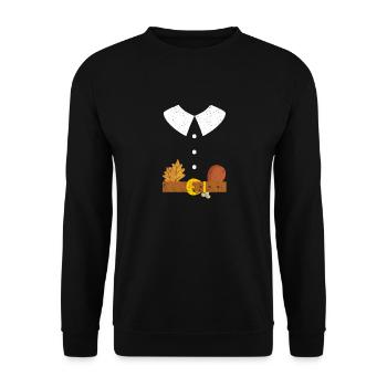 Pilger Kostüm Halloween Urlaub Lustig Thanksgiving - Unisex Pullover - Schwarz - Vorne - Alina (178cm) & Michal (187cm)