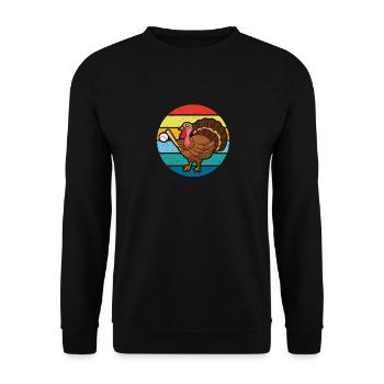 Turkey Day Baseball Thanksgiving Sports Autumn Autumn - Unisex Sweatshirt - black - Front - Alina (178cm) & Michal (187cm)