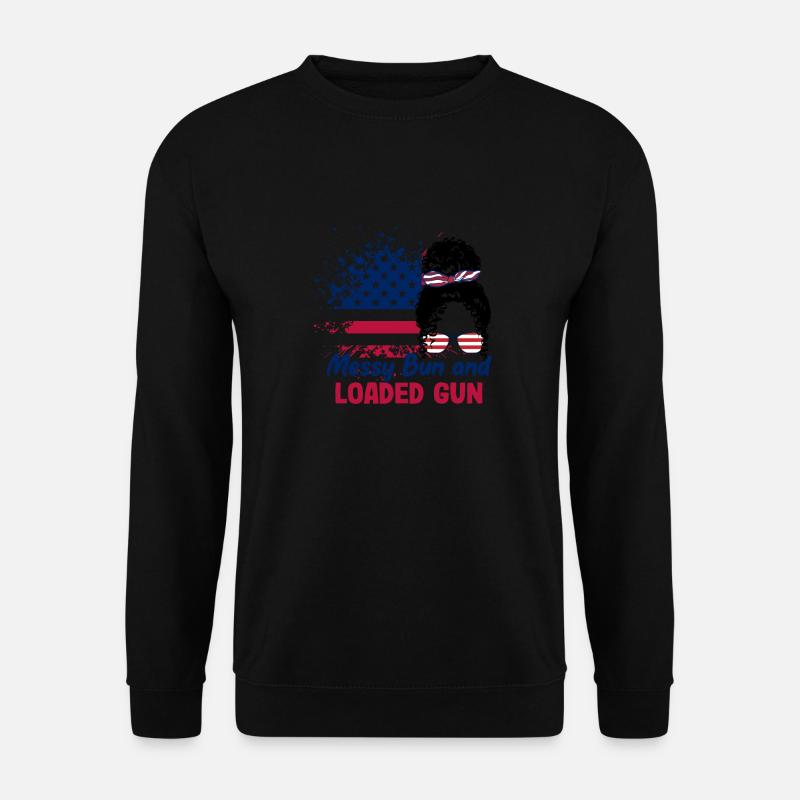 Messy Bun And Loaded - Unisex Sweatshirt - black