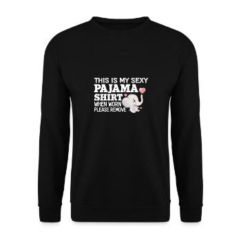 Funny Sexy Pyjama Pajama Outfit For Friend - Unisex Sweatshirt - black - Front - Alina (178cm) & Michal (187cm)