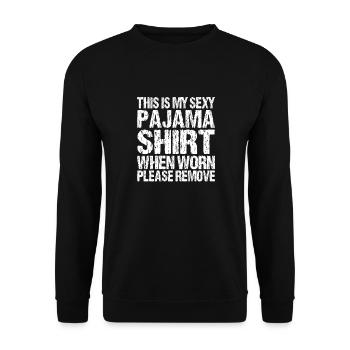 Funny Sexy Pyjama Pajama Outfit For Friend - Unisex Sweatshirt - black - Front - Alina (178cm) & Michal (187cm)