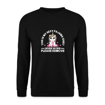 Funny Sexy Pyjama Pajama Outfit For Friend - Unisex Sweatshirt - black - Front - Alina (178cm) & Michal (187cm)