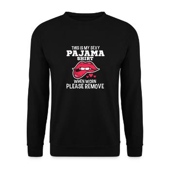 Funny Sexy Pyjama Pajama Outfit For Friend - Unisex Sweatshirt - black - Front - Alina (178cm) & Michal (187cm)