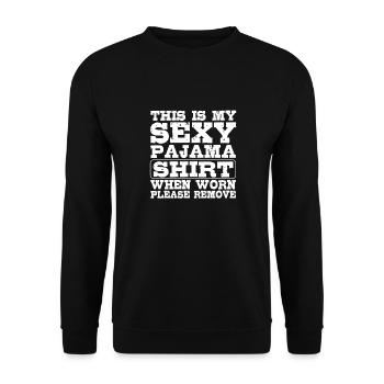 Funny Sexy Pyjama Pajama Outfit For Friend - Unisex Sweatshirt - black - Front - Alina (178cm) & Michal (187cm)