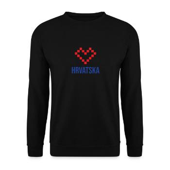 Hrvatska Kroatien Flagge - Unisex Pullover - Schwarz - Vorne - Alina (178cm) & Michal (187cm)