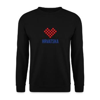 Hrvatska Kroatien Flagge - Unisex Pullover - Schwarz - Vorne - Alina (178cm) & Michal (187cm)