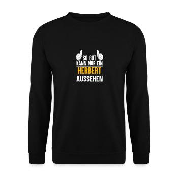 Herbert Vorname Name Geschenk - Unisex Pullover - Schwarz - Vorne - Alina (178cm) & Michal (187cm)