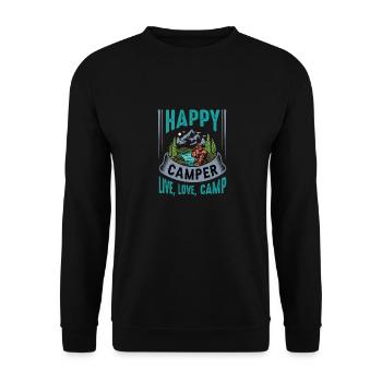 Camping Camping Tent Caravan Photos - Unisex Sweatshirt - black - Front - Alina (178cm) & Michal (187cm)