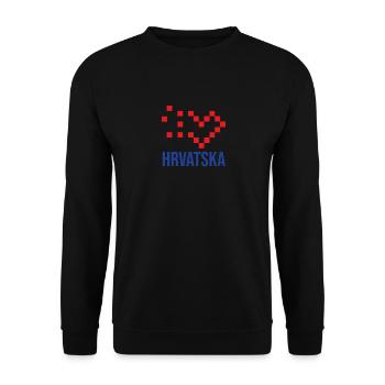 Hrvatska Kroatien Flagge - Unisex Pullover - Schwarz - Vorne - Alina (178cm) & Michal (187cm)