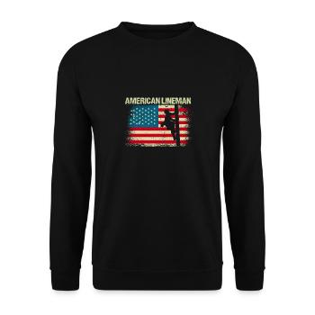 Joueur de ligne du drapeau américain - Sweat-shirt Unisexe - noir - Devant - Alina (178cm) & Michal (187cm)