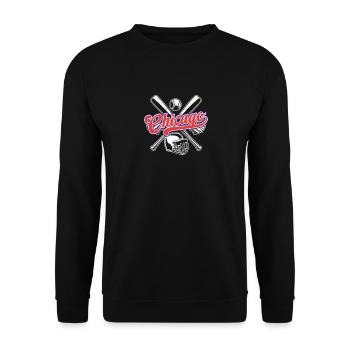 Vintage Chicago City Baseball en détresse Baseball - Sweat-shirt Unisexe - noir - Devant - Alina (178cm) & Michal (187cm)