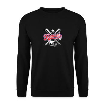 Vintage Kansas City Baseball Distressed Baseball - Unisex Sweatshirt - black - Front - Alina (178cm) & Michal (187cm)