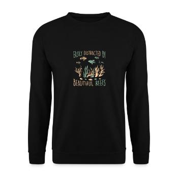 Facilement distrait par de beaux récifs biologiste marin - Sweat-shirt Unisexe - noir - Devant - Alina (178cm) & Michal (187cm)
