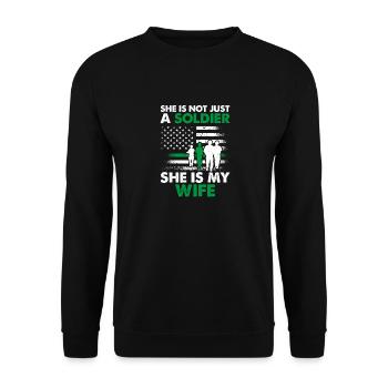 She Is Not Just A Soldier She Is My Wife Soldat - Unisex Sweatshirt - black - Front - Alina (178cm) & Michal (187cm)