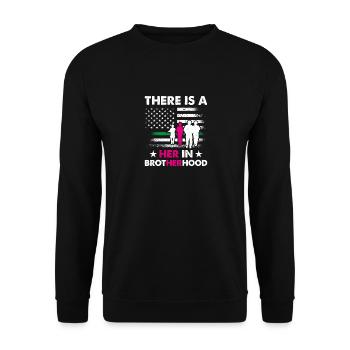 There Is A Her in Brotherhood - Soldier - Unisex Sweatshirt - black - Front - Alina (178cm) & Michal (187cm)