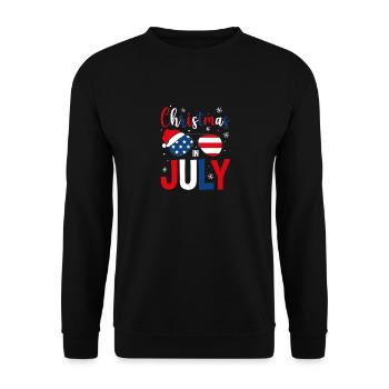 Patriotic Christmas In July Weinachten Juli - Unisex Sweatshirt - black - Front - Alina (178cm) & Michal (187cm)