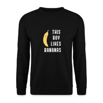 Tropische Früchte essen köstliche Bananen - Unisex Pullover - Schwarz - Vorne - Alina (178cm) & Michal (187cm)
