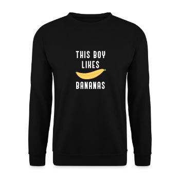 Funny Saying Eating Bananas Exotic Fruits - Unisex Sweatshirt - black - Front - Alina (178cm) & Michal (187cm)