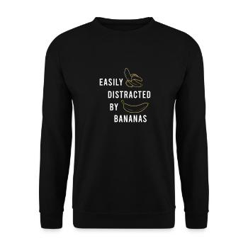 Distracted by Bananas Tropical Exotic Fruits - Unisex Sweatshirt - black - Front - Alina (178cm) & Michal (187cm)