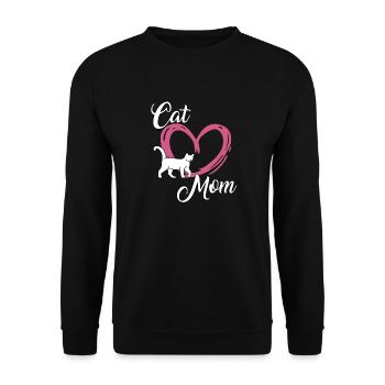 Katzen Mama Motiv Frauen Geschenk Katzenhalter - Unisex Pullover - Schwarz - Vorne - Alina (178cm) & Michal (187cm)